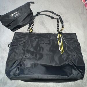 Steve Madden Nylon Tote Bag with Chain Straps